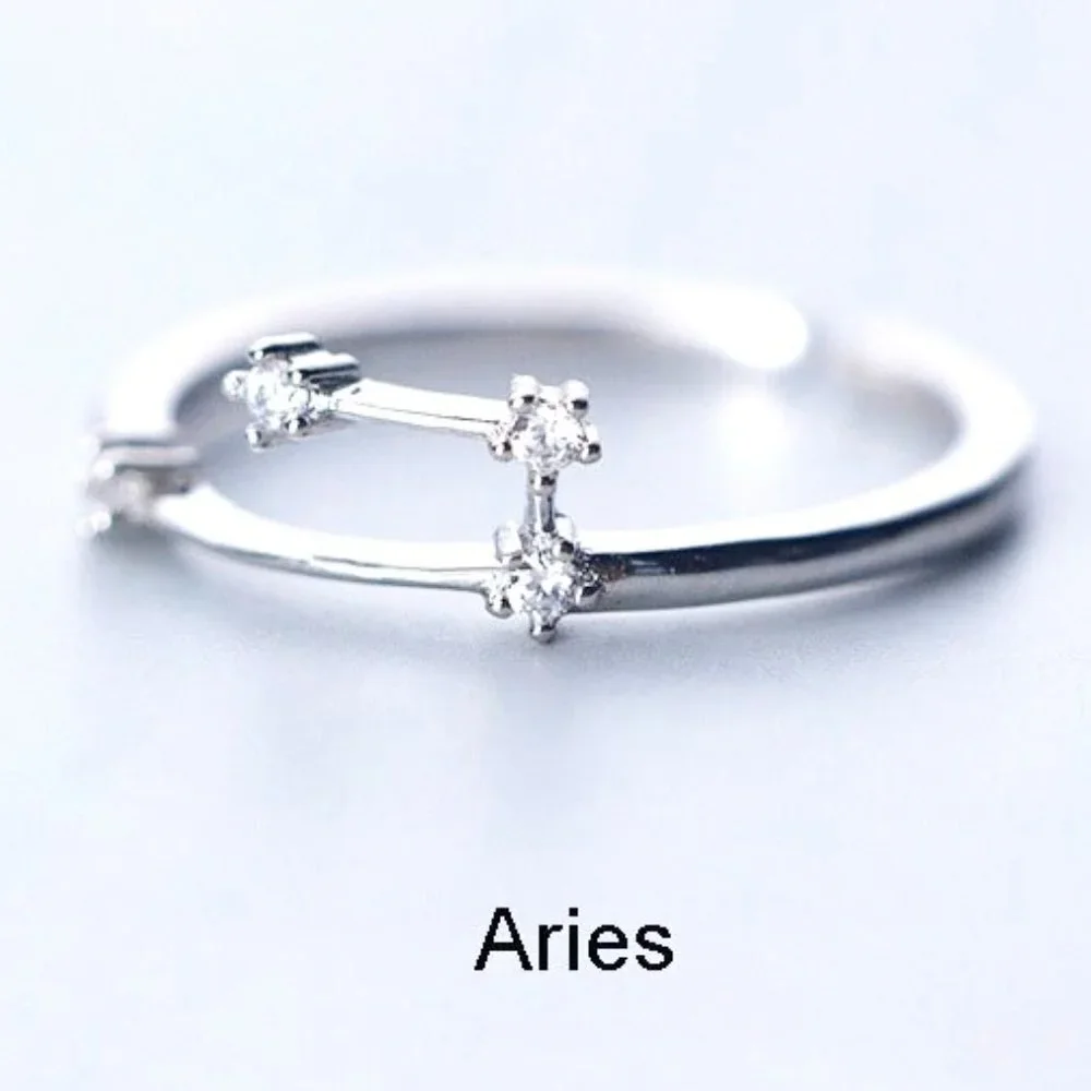 😍ARIES Silver Constellation Resizable/Adjustable NWT Ring For Women, F190